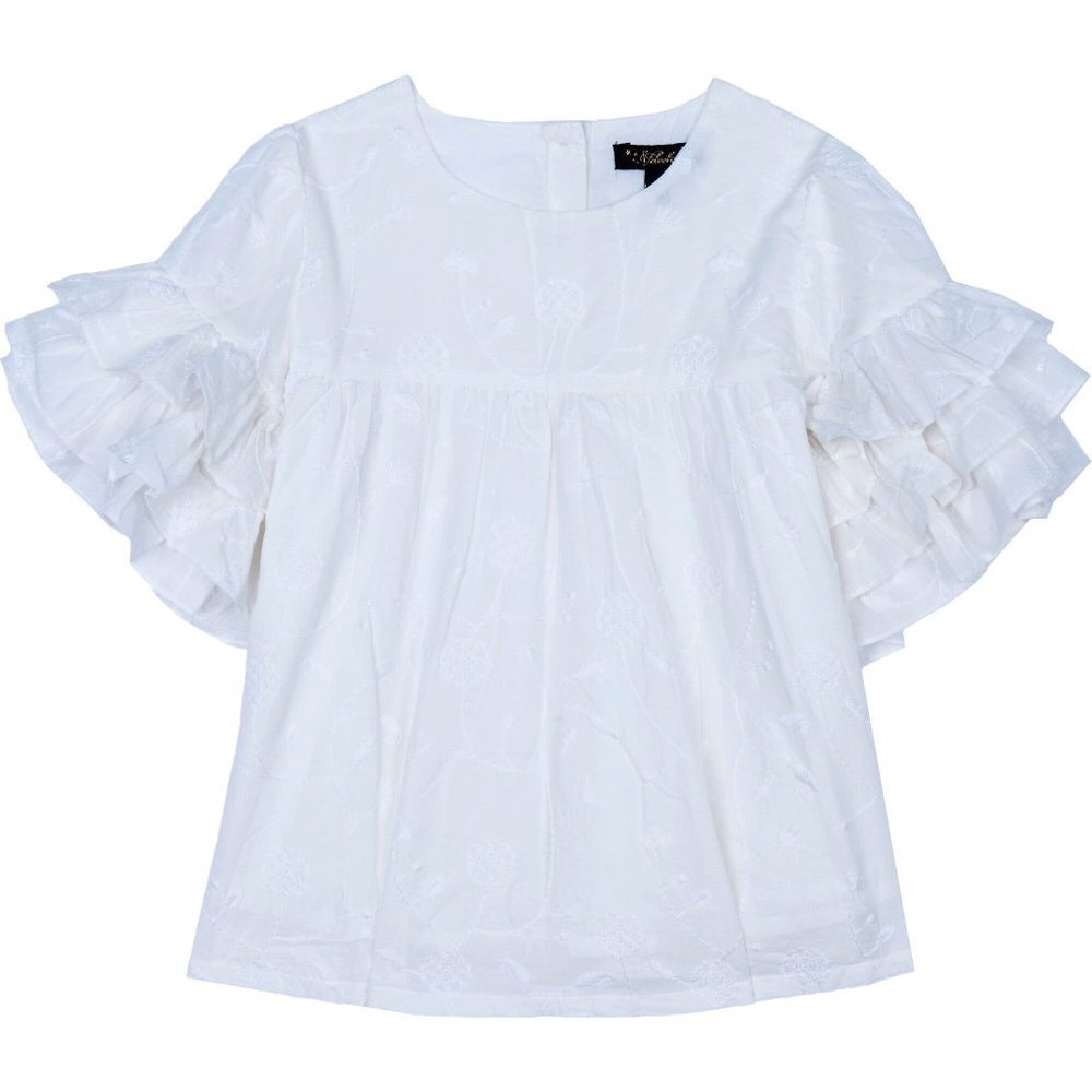 NWT Velveteen White Schiffli Embroidery Top 6